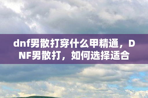 dnf男散打穿什么甲精通图片