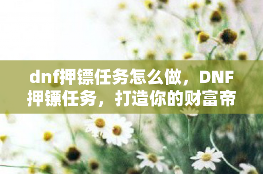 dnf押镖任务怎么做图片