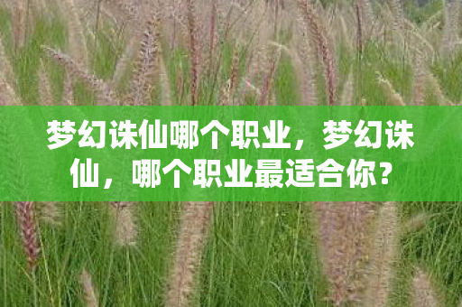 梦幻诛仙哪个职业图片