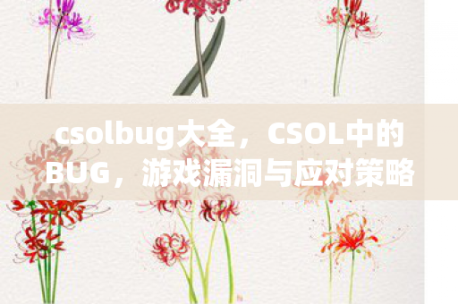 csolbug大全，CSOL中的BUG，游戏漏洞与应对策略