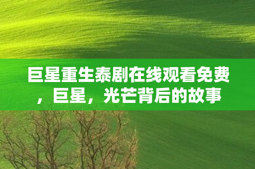 巨星重生泰剧在线观看免费图片