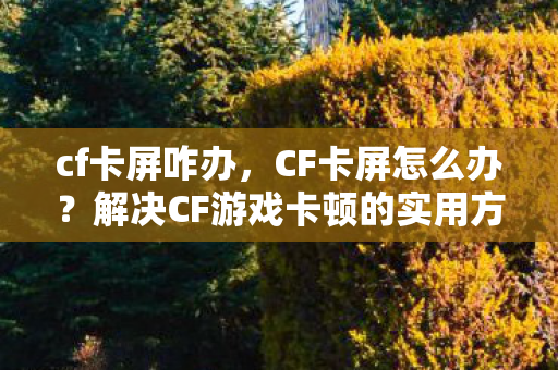 解决CF游戏卡顿的实用方法图片