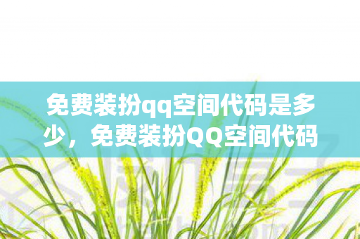 免费装扮qq空间代码是多少图片