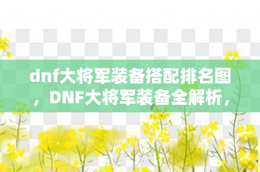dnf大将军装备搭配排名图图片