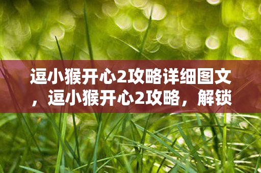 逗小猴开心2攻略详细图文图片