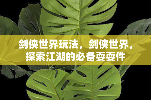 探索江湖的必备耍耍件图片