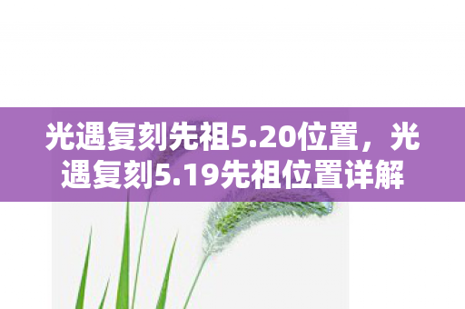 19先祖位置详解图片