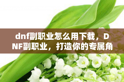 dnf副职业怎么用下载图片