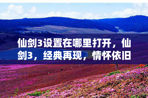 仙剑3设置在哪里打开图片