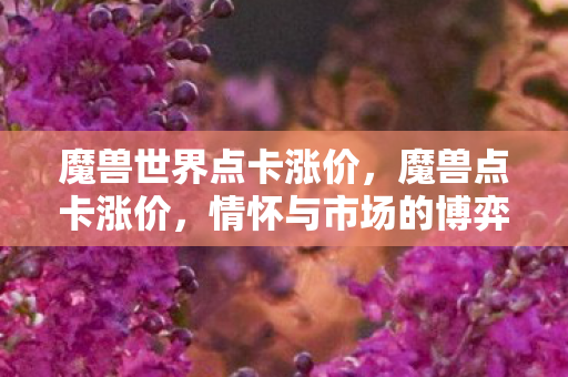 魔兽世界点卡涨价图片