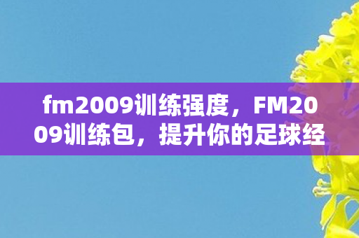 提升你的足球经理游戏水平图片