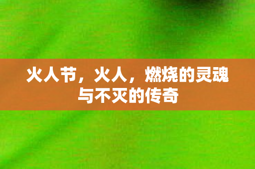 燃烧的灵魂与不灭的传奇图片