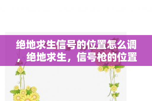 绝地求生信号的位置怎么调图片