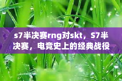 s7半决赛rng对skt图片