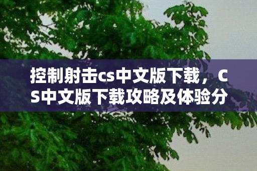 控制射击cs中文版下载，CS中文版下载攻略及体验分享