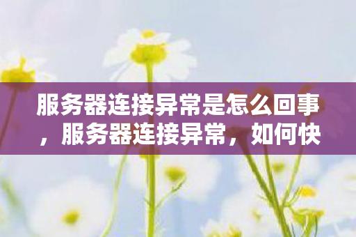 服务器连接异常是怎么回事图片