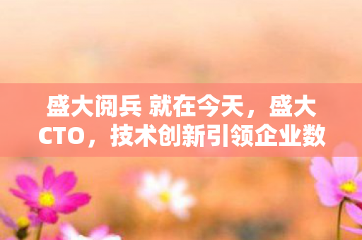 盛大阅兵 就在今天，盛大CTO，技术创新引领企业数字化转型