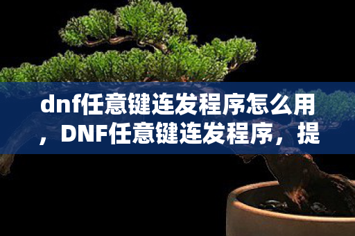 dnf任意键连发程序怎么用图片