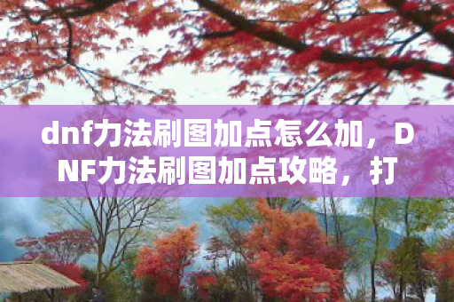 dnf力法刷图加点怎么加图片