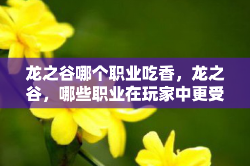 哪些职业在玩家中更受欢迎图片