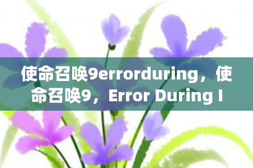 Error During Initialization的解决之道图片