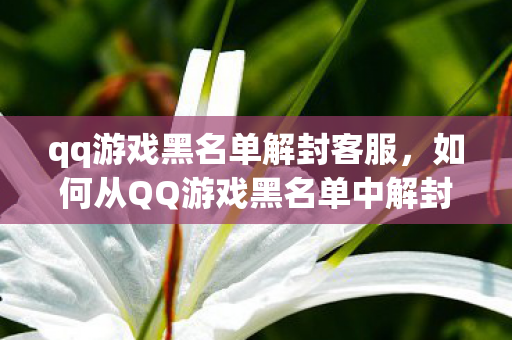如何从QQ游戏黑名单中解封图片