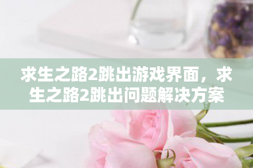 求生之路2跳出问题解决方案图片