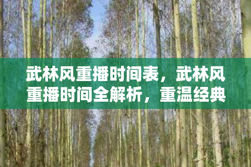 武林风重播时间全解析图片