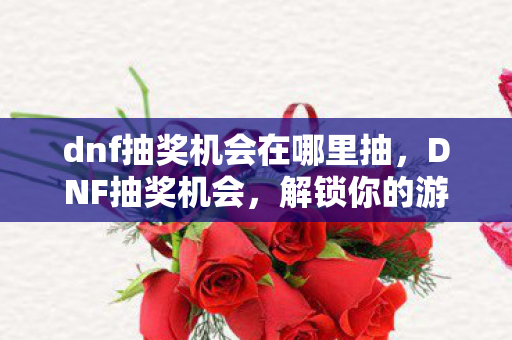 dnf抽奖机会在哪里抽图片