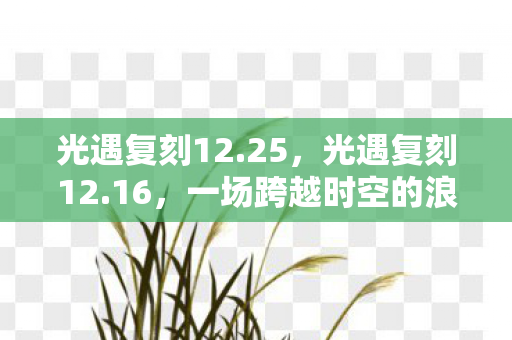 一场跨越时空的浪漫邂逅图片