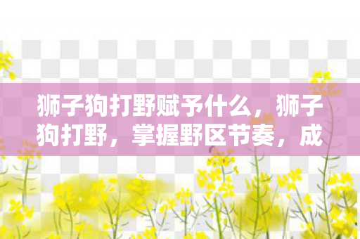 狮子狗打野赋予什么图片