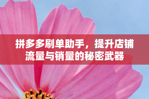 提升店铺流量与销量的秘密武器图片