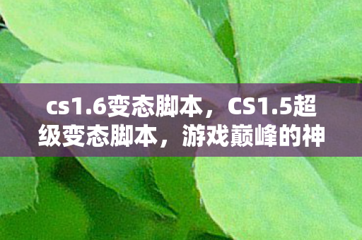 cs1.6变态脚本，CS1.5超级变态脚本，游戏巅峰的神秘力量