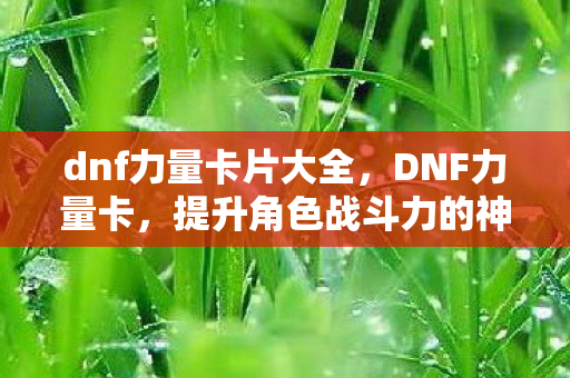 提升角色战斗力的神秘卡片图片