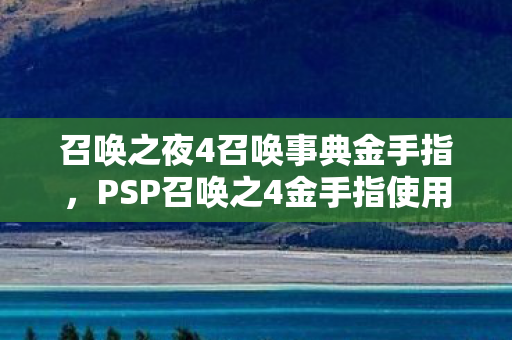 PSP召唤之4金手指使用指南图片