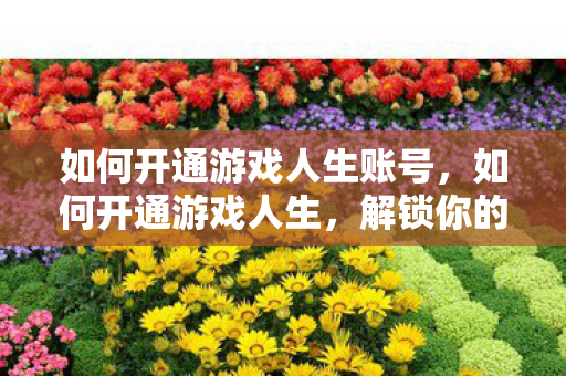 如何开通游戏人生账号图片