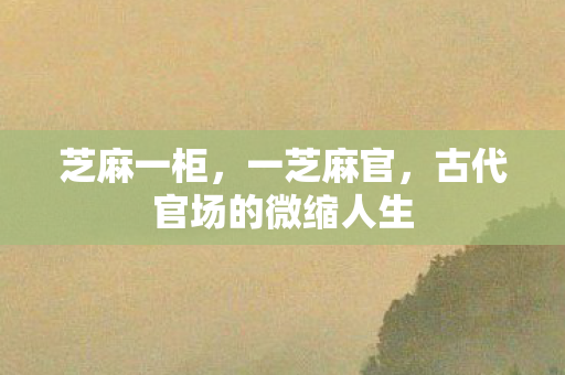 古代官场的微缩人生图片