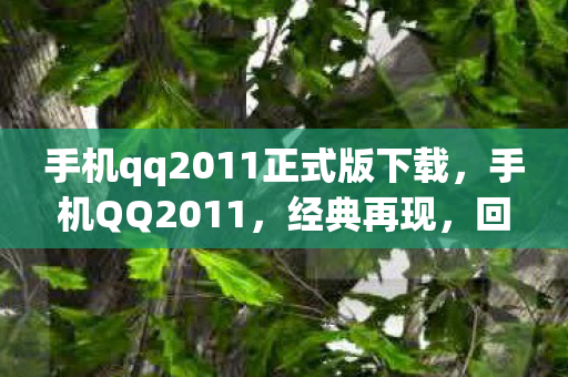 手机qq2011正式版下载，手机QQ2011，经典再现，回忆与创新的碰撞