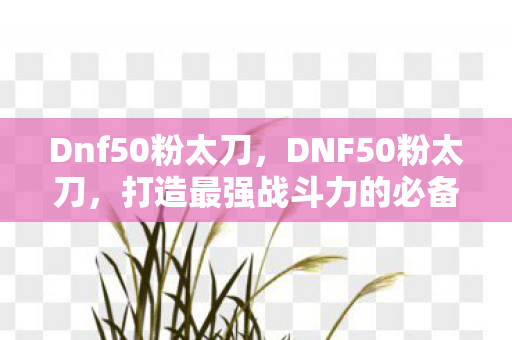 Dnf50粉太刀，DNF50粉太刀，打造最强战斗力的必备神器