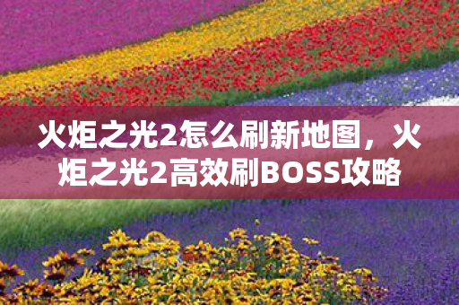 火炬之光2怎么刷新地图，火炬之光2高效刷BOSS攻略