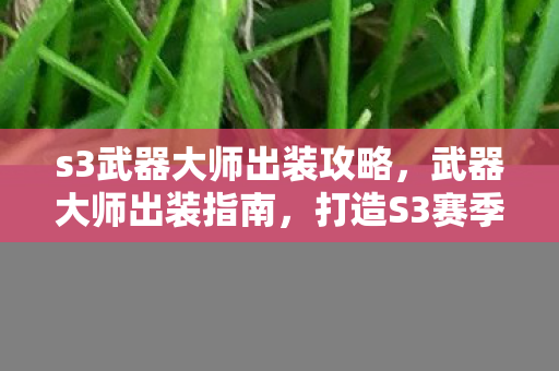 打造S3赛季的终极武器图片