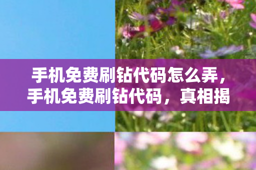 手机免费刷钻代码怎么弄图片