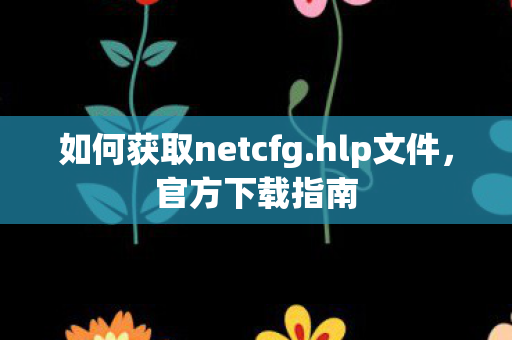 如何获取netcfg图片