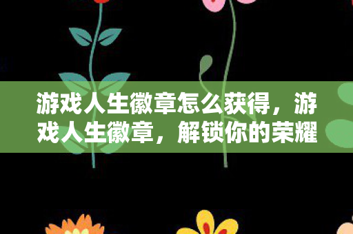 游戏人生徽章怎么获得图片