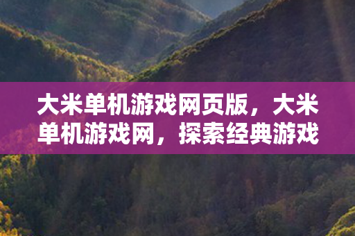 探索经典游戏的怀旧之旅图片