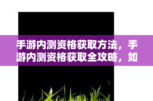 手游内测资格获取全攻略图片