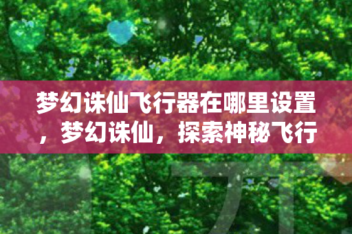 梦幻诛仙飞行器在哪里设置，梦幻诛仙，探索神秘飞行器