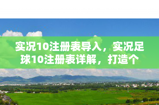 实况足球10注册表详解图片