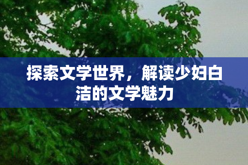 解读少妇白洁的文学魅力图片