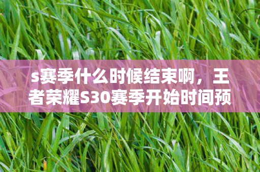 王者荣耀S30赛季开始时间预测图片